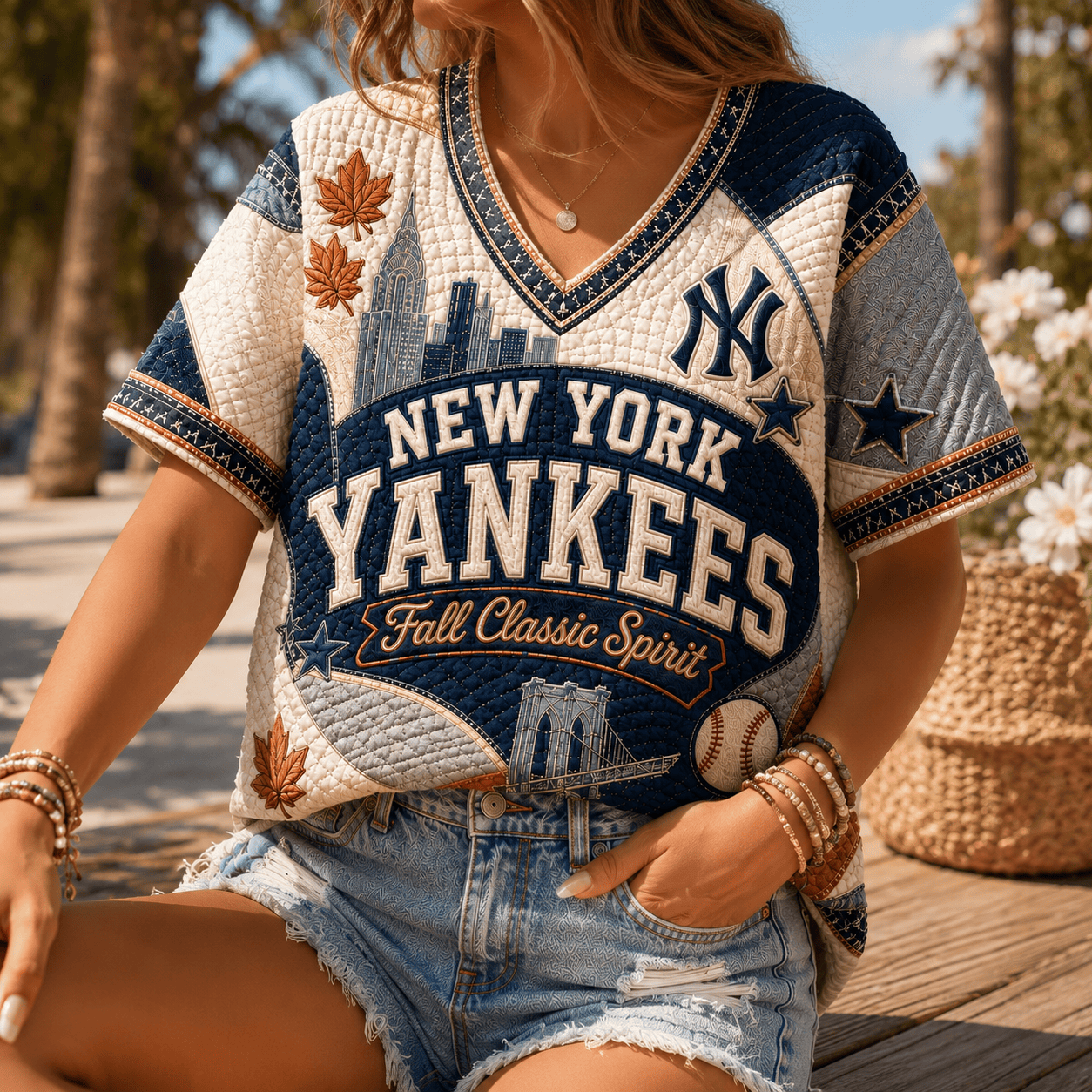 Premium NYY V-neck Shirt NTVA