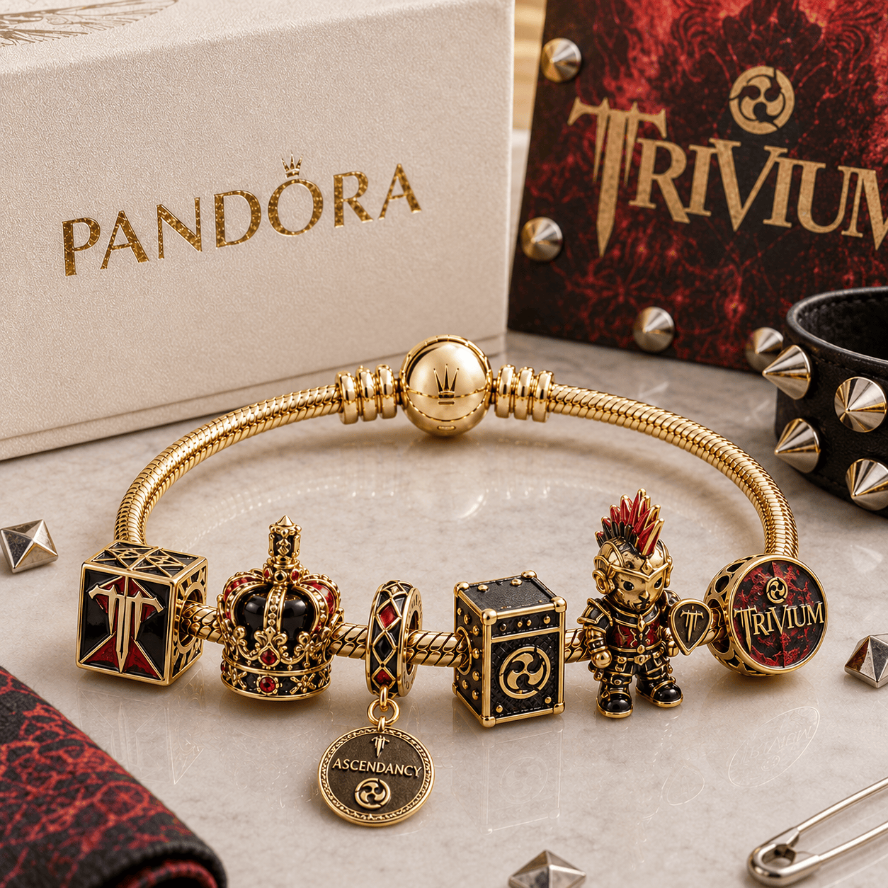 TVM Gold Charm Bracelet Set PTT