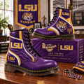 LSU Premium Leather Lace-Up Boots LNTH